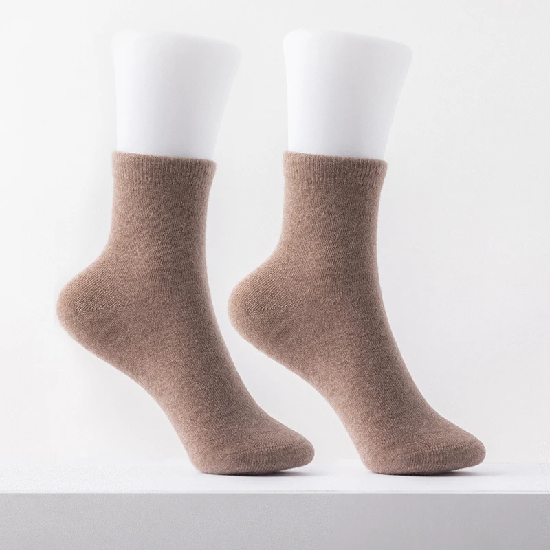 Cashmere socks Women 100% authentic pure cashmere mid-tube socks warm socks men\'s casual business high-end socks mid low sock