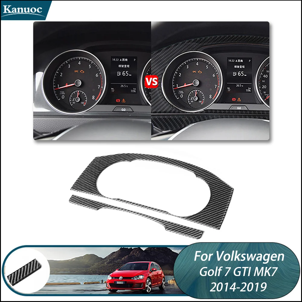 

High-Gloss Carbon Fiber Car Interior Stickers - Car Instrument panel Trim Stickers For Volkswagen Golf 7 GTI MK7 2014-2019