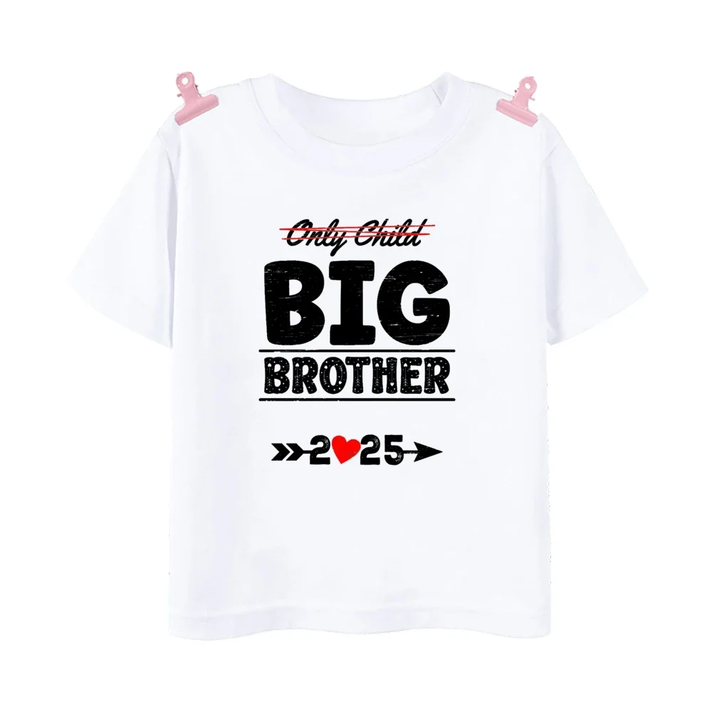 

Promoted To Big Brother Est 2025 Print Kid T-Shirt Baby Announcement Kids T Shirt Tops Boy Short Sleeve Toddler T-shirt Clothes