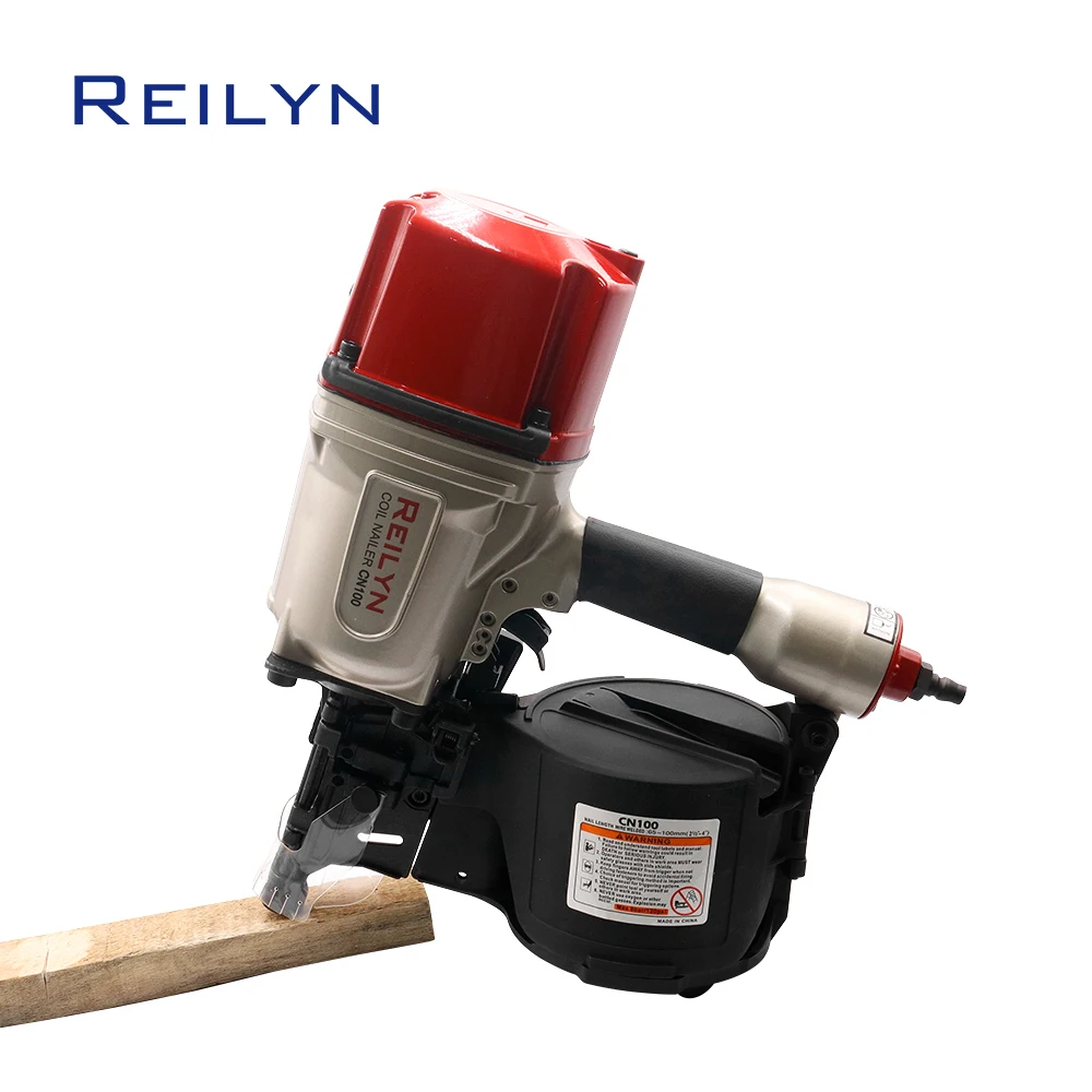 

REILYN CN100 Heavy-duty Pneumatic Coil Nailer 2-1/2" to 4" Pallet Nail Gun for Making Crate Siding Sheathing Woodworking Tool