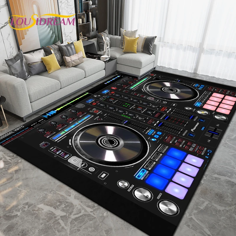 DJ Music Screen Pattern Area Rug,Carpet Rug for Living Room Bedroom Sofa,Kitchen Bathroom Hallway Runner Non-slip Floor Mat