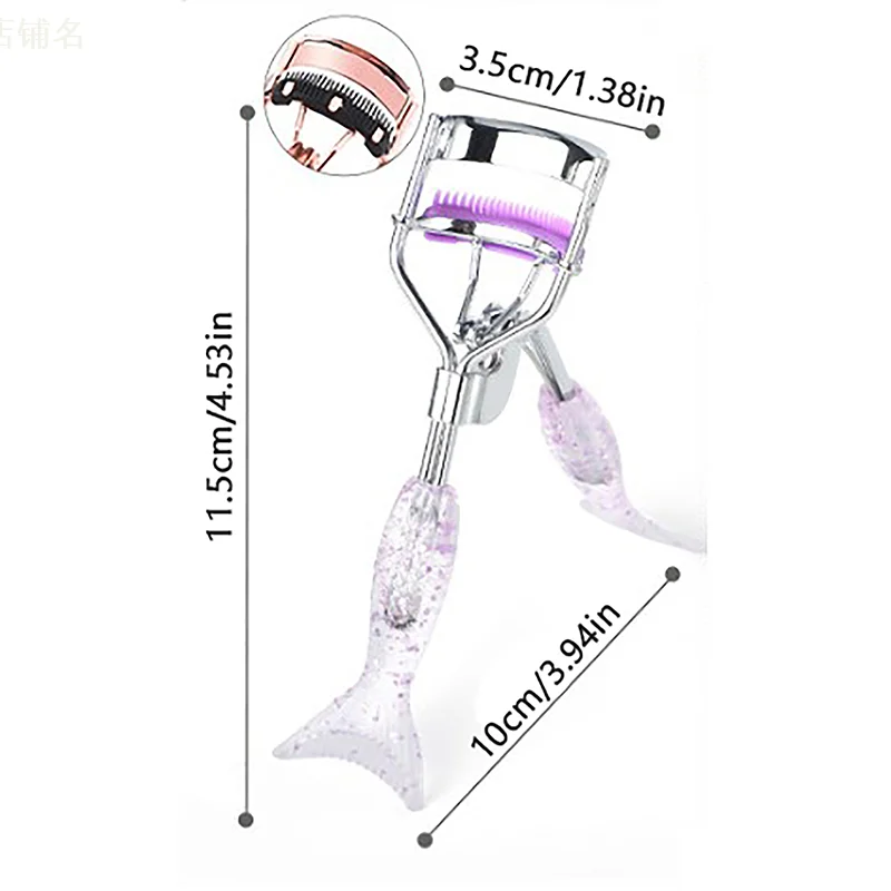 Eyelash Curler With Comb Mermaid Tail Handle Makeup Eyelash Curling Clip Cosmetic Eyelashes Beauty Makeup Tool Accessories Gift