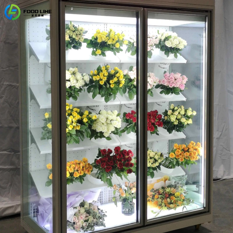 Customized Large View Flower Showcase Commercial Fresh Flower Fridge Floral Display Cooler with Customizable Shelves