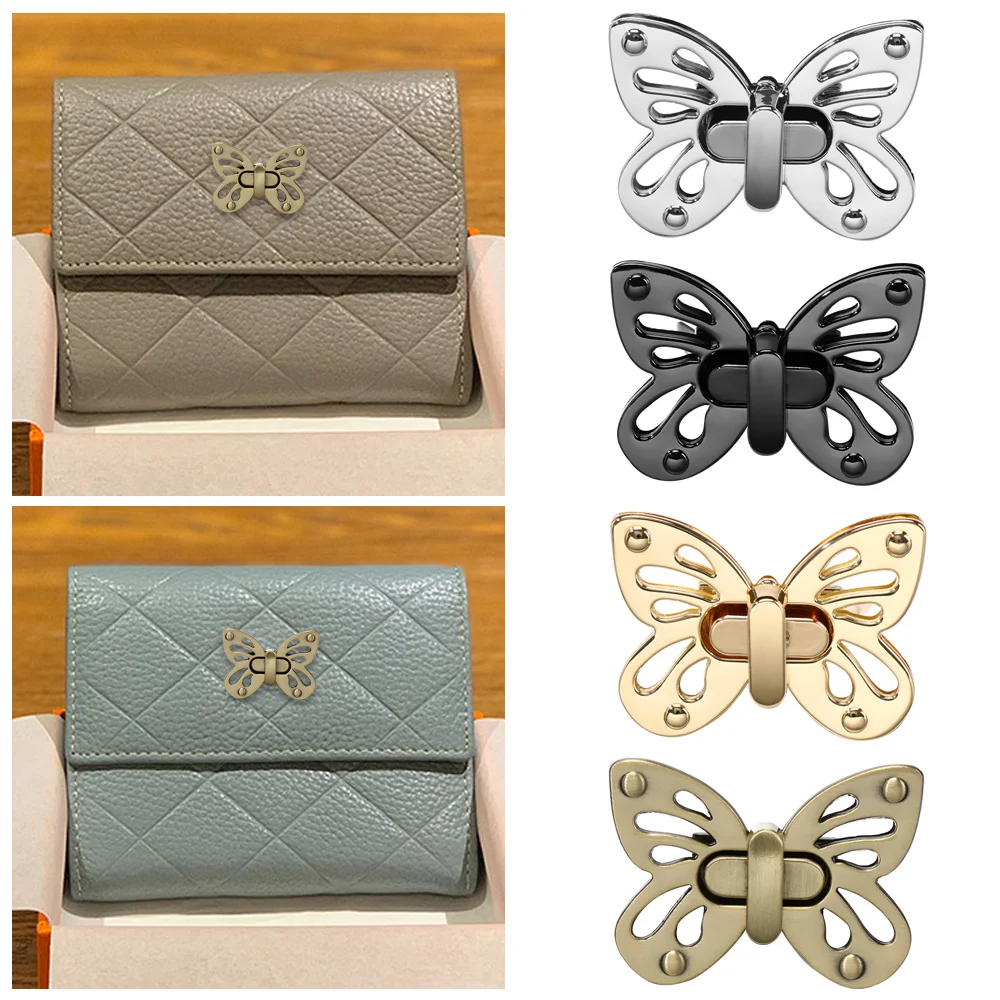 Metal Bee Butterfly Shape Turn Lock Retro Fashion Bag Clasp Hardware for Leather Craft Bag Handbag Purse DIY Accessories