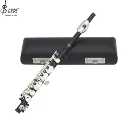 Flute C Key Piccolo Half-size Flute Silver Plated Keys Cupronickel Piccolo with Padded Case Cleaning Cloth Stick Screwdriver