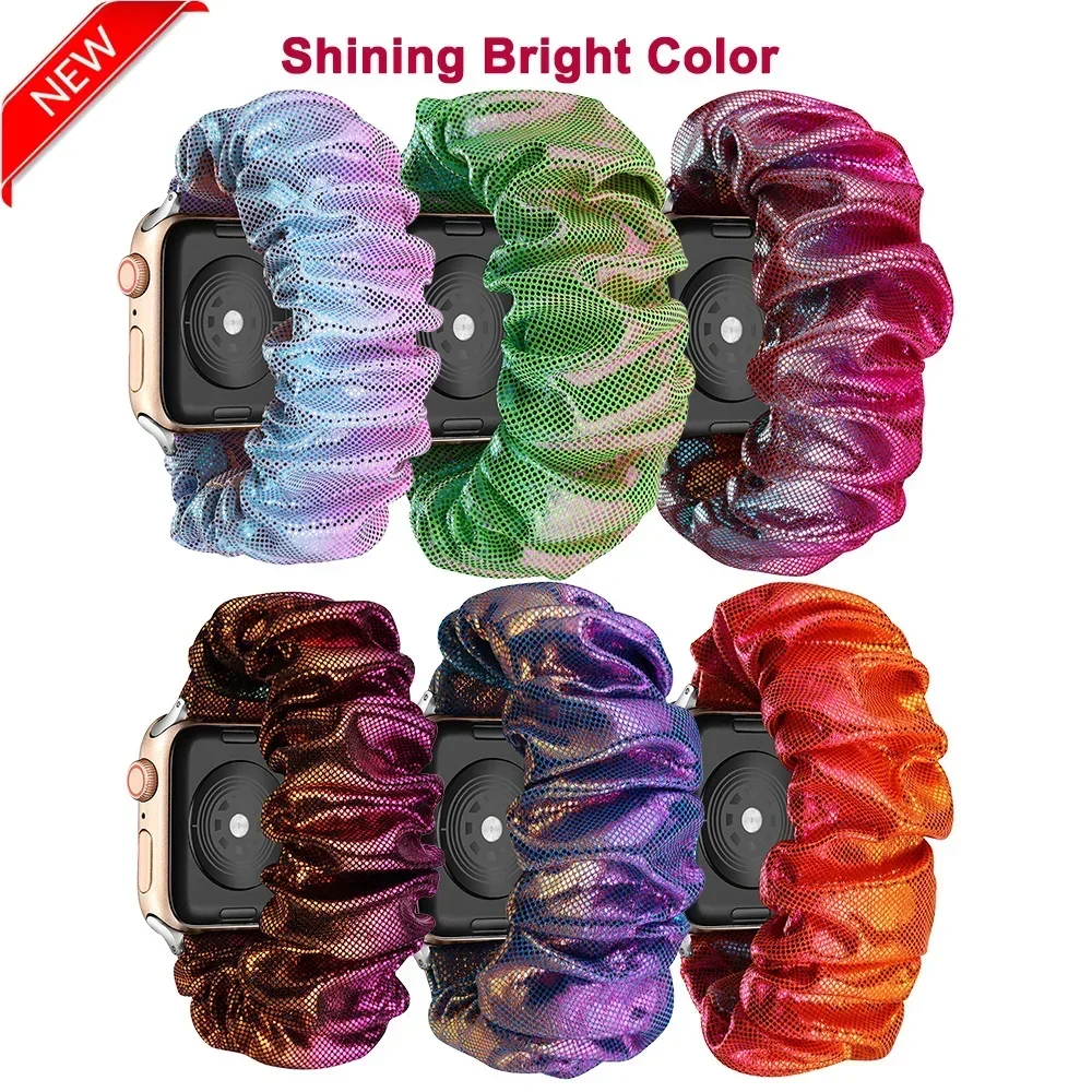 Nuevas correas de reloj elásticas Scrunchie para Apple Watch Band 6 SE 5 4 44mm 40mm correa deportiva de nailon para iwatch Series 6 5 4 38mm