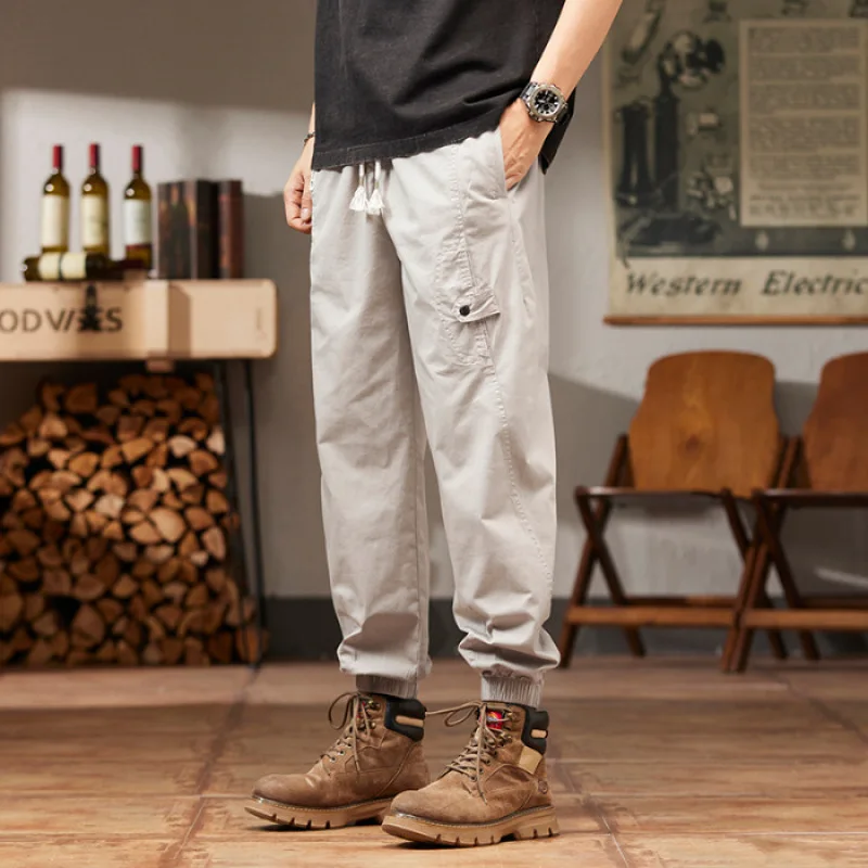 

Spring and summer new American retro overalls popular fashion men's loose casual pants