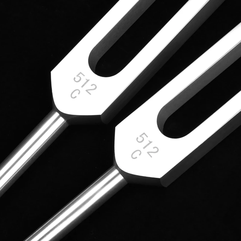 2 szt. Zestaw widełek do strojenia 512 Hz, widełki do strojenia ze stopu aluminium z młotkami, do leczenia terapii dźwiękiem i jogi