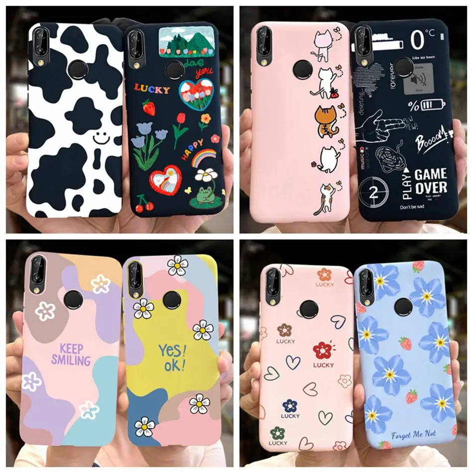 For Huawei P20 Lite Case Nova 3e ANE-LX1 ANE-LX2 Cute Cartoon Candy Color Silicone Phone Cases For Huawei P20lite Soft TPU Cover