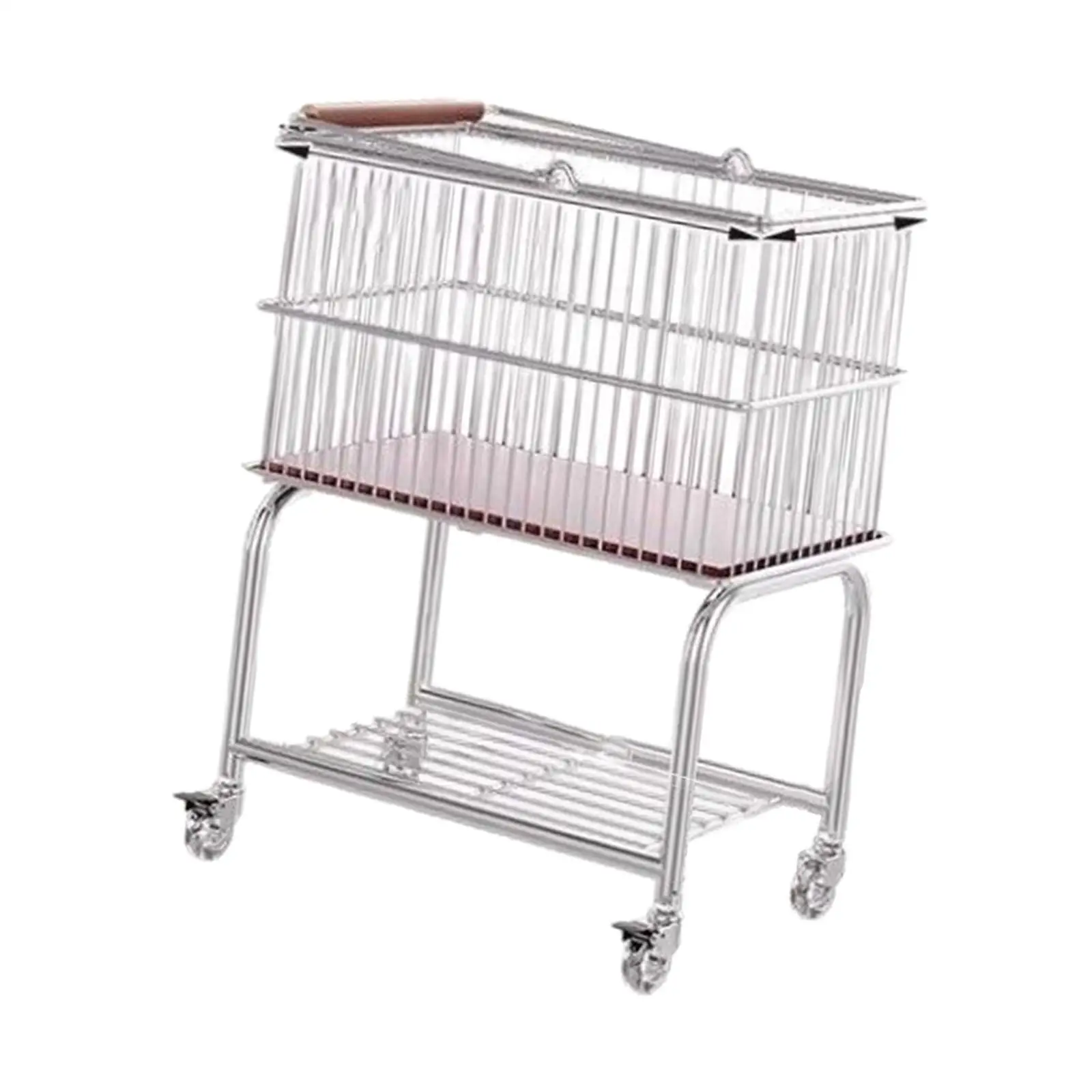 

Wire Laundry Basket with Wheels Shoe Rack Portable Washing Basket Organizer Detachable Clothes Hanger Trolley Multipurpose
