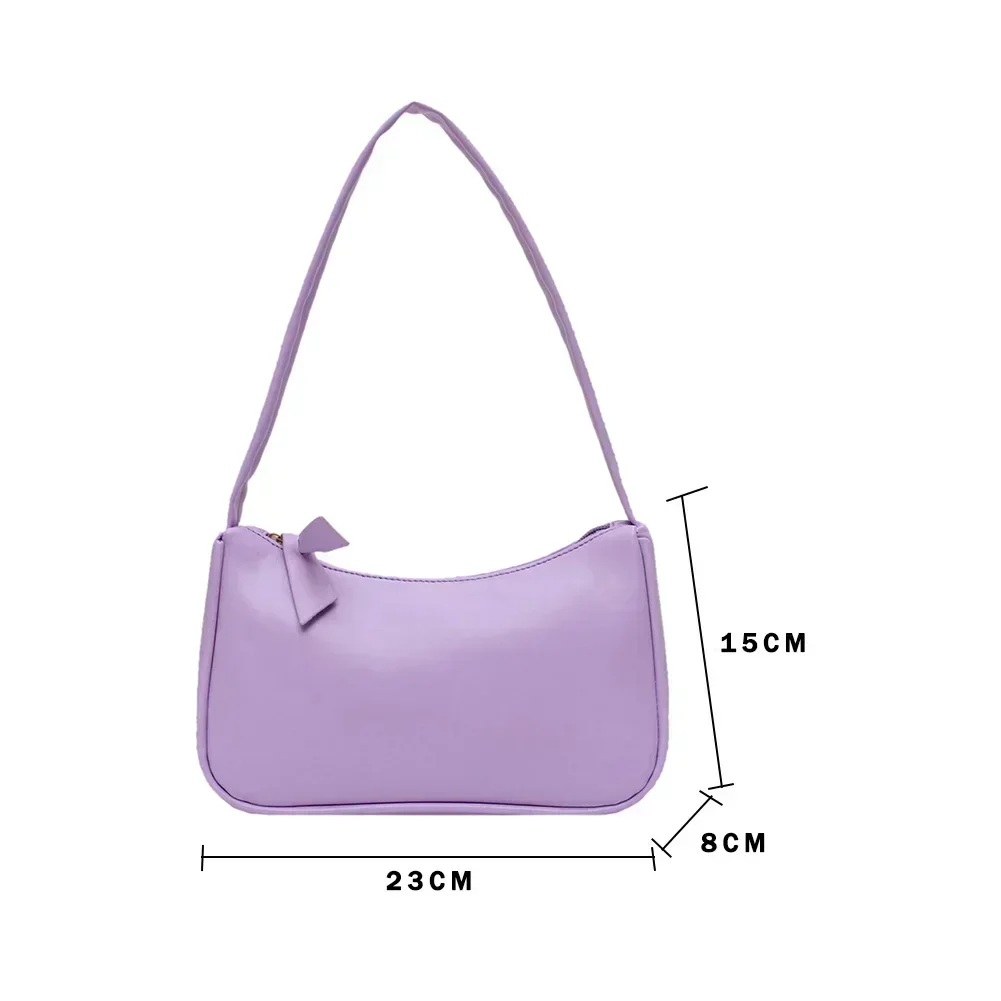 1pc Retro Soft PU Leather Women Shoulder Underarm Bag Casual Solid Color Small Top-Handle Handbag Ladies Fashion Shoulder Bag image 2