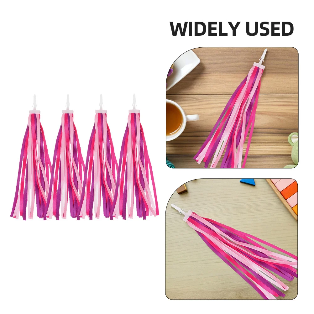 4 قطعة مقود الدراجة أشرطة شرابة من البوليستر خفيفة الوزن ملحقات سكوتر الدراجة المزخرفة #6