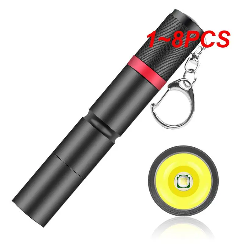 

1~8PCS Portable Pen Light Keychain Mini Flashlight Pocket LED Pen Clip LED Flashlight Hand Light Use AAA Battery