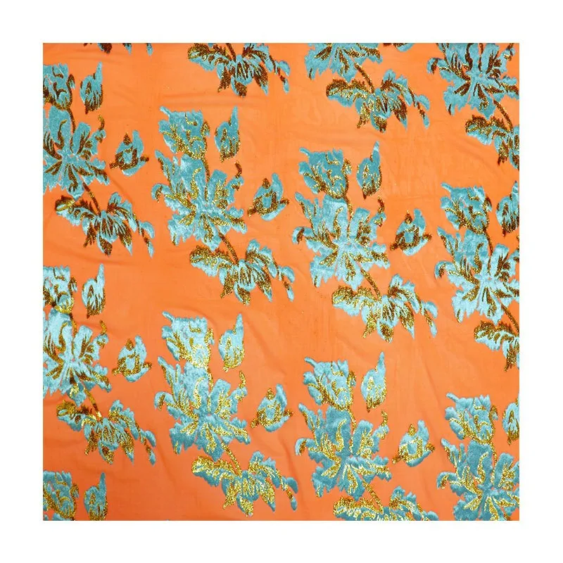 Woven velvet jacquard brocade viscose fabric haute couture dress cheongsam