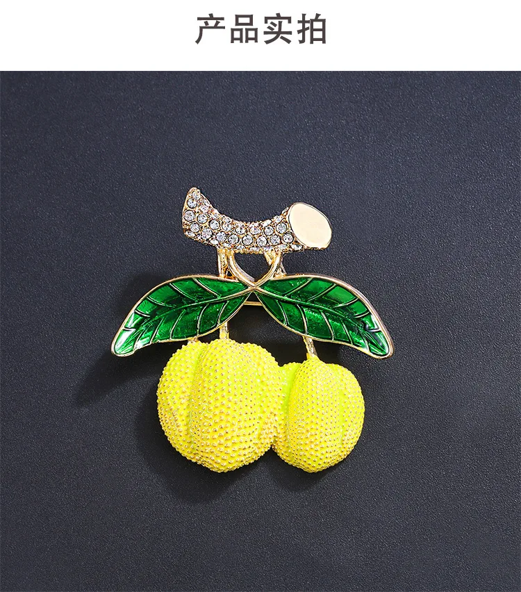 بروش الفاكهة التصميم الإبداعي سبيكة بالتنقيط النفط حجر الراين دوريان بروش ملحق مزاجه دعوى معطف زهرة الصدر