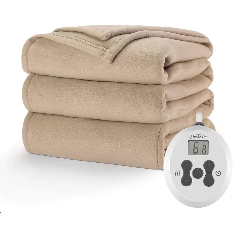 Ultra Fleece Heated Electric Blanket Full Size, 12 Heat Settings, 12-Hour Selectable Auto Shut-Off, Fast Heating