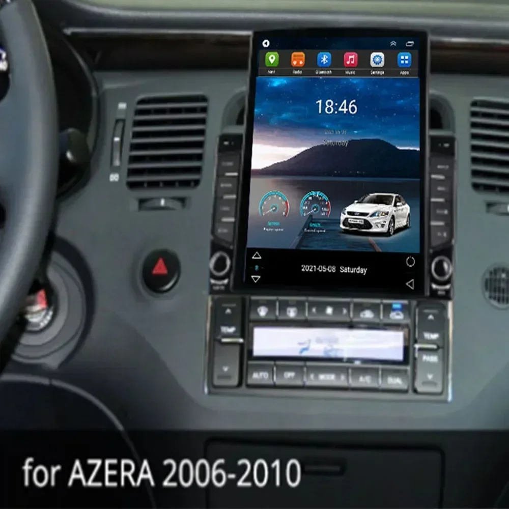 For Tesla Style 2Din Android 13 Car Radio For Hyundai AZERA 2006-2010 Multimedia Video Player GPS Stereo Carplay DSP RDS Camera