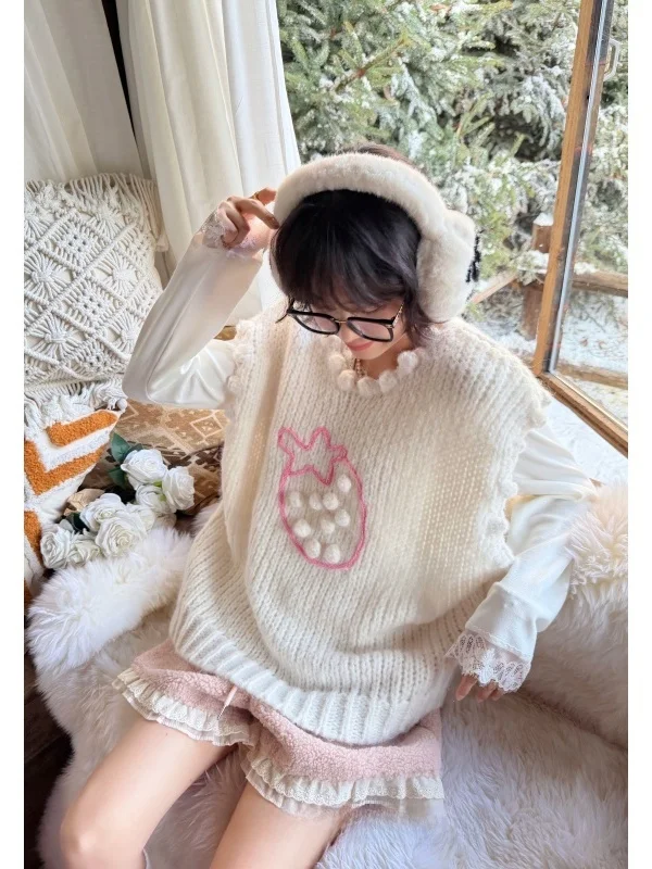 

Свободный вязаный жилет большого размера MoNvKiKiPlus B768 из дышащей смесовой ткани, удобный, универсальный, для полных девушек