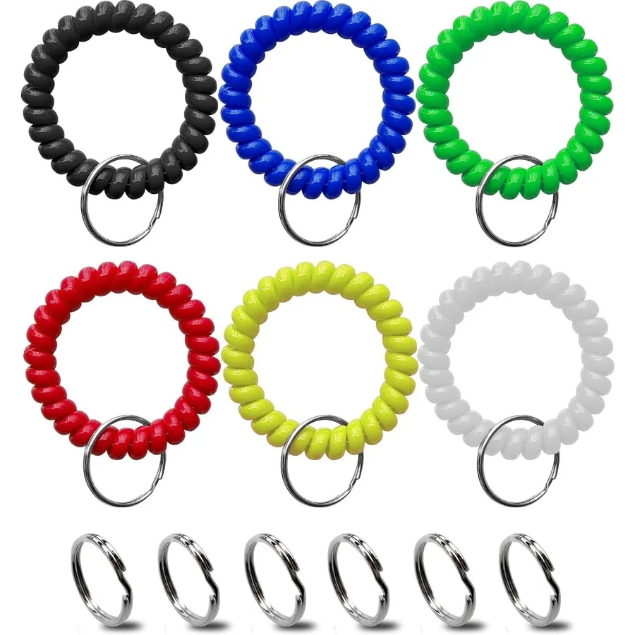 

Брелок на запястье, пружинная спираль, эластичная катушка, браслет, брелок для ключей, брелок для тренажерного зала, бассейна, идентификационный значок, ключи