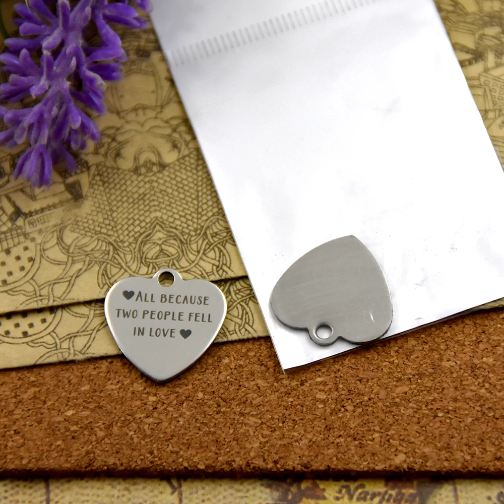 

20pcs/lot--stainless steel charms"all because two people fell in love"5 style for choosing DIY Charms pendants