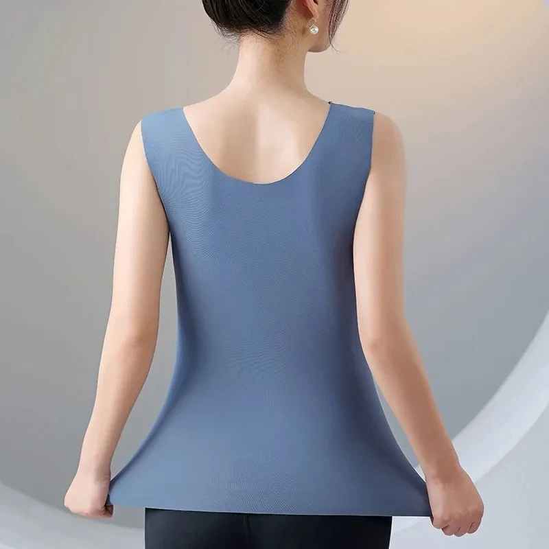 Women Delicate Stylish Skin‑Friendly Inner Camisoles Soft Warm Intimate Tops Padded Bra Undershirts Winter Lace Thermal Vests