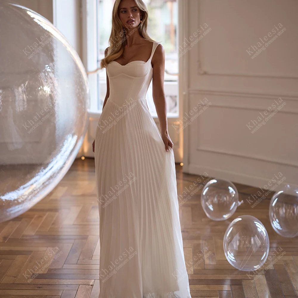 

Fabulous Wedding Dresses A Line Bridal Gowns Lace Tiered Robes Spaghetti Straps Robes Charming Vestidos De Novia Customized 2025