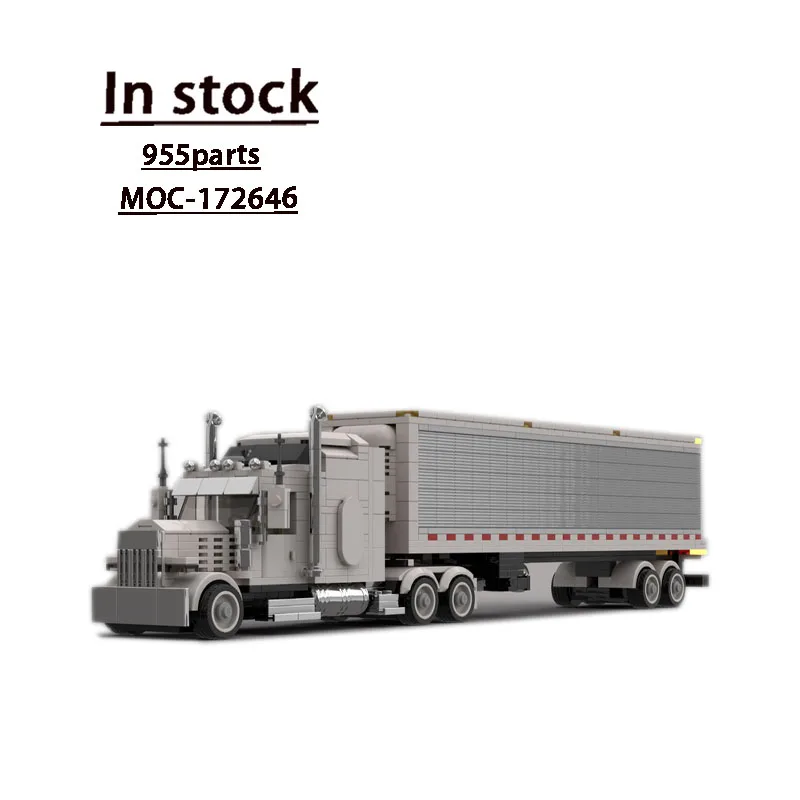 

MOC-172646W900 Semi Truck with Trailer Building Block Model• 955 PartsMOC Creative Boy Kids Birthday Building Blocks Toy Gift