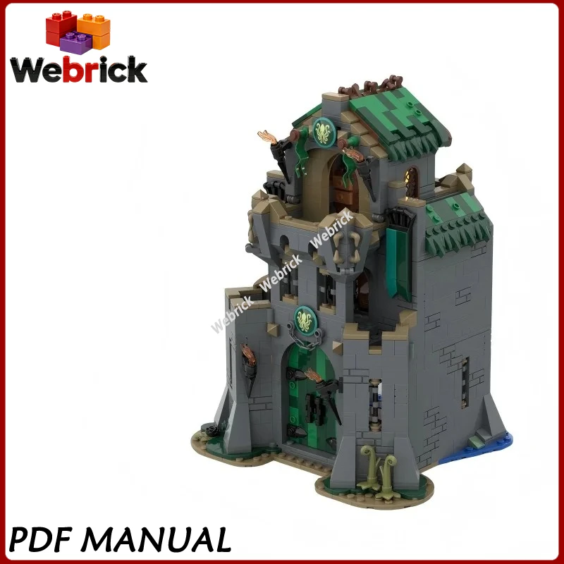 

Kraken's Stronghold MOC Fantasy Medieval Castle Building Blocks Octopus Fortress Model Bricks Display Decor Gift Set
