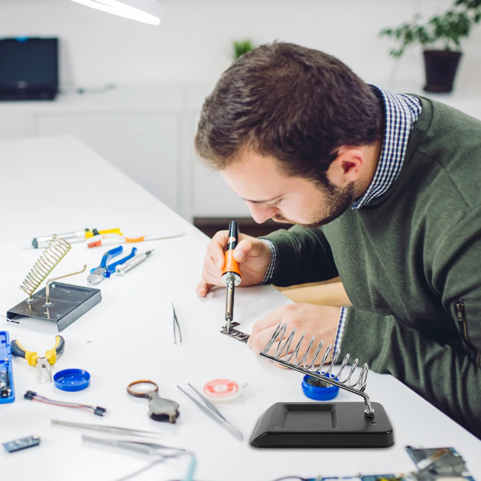 

3Pcs Soldering Iron Holder Heavy Duty Metal Stand Professional Detachable Solder Iron Support Station for Hobbyists Electric