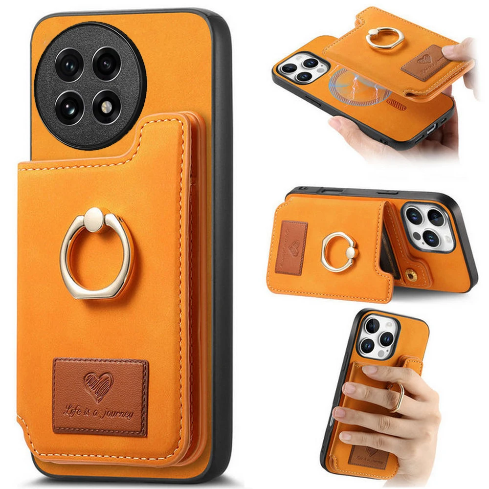 

For Oneplus 13 5G Magnet Back Ring Case RFID 2In1 Detachable Leather Wallet Funda OnePlus 12R Luxury Cover One Plus 13 12R Etui