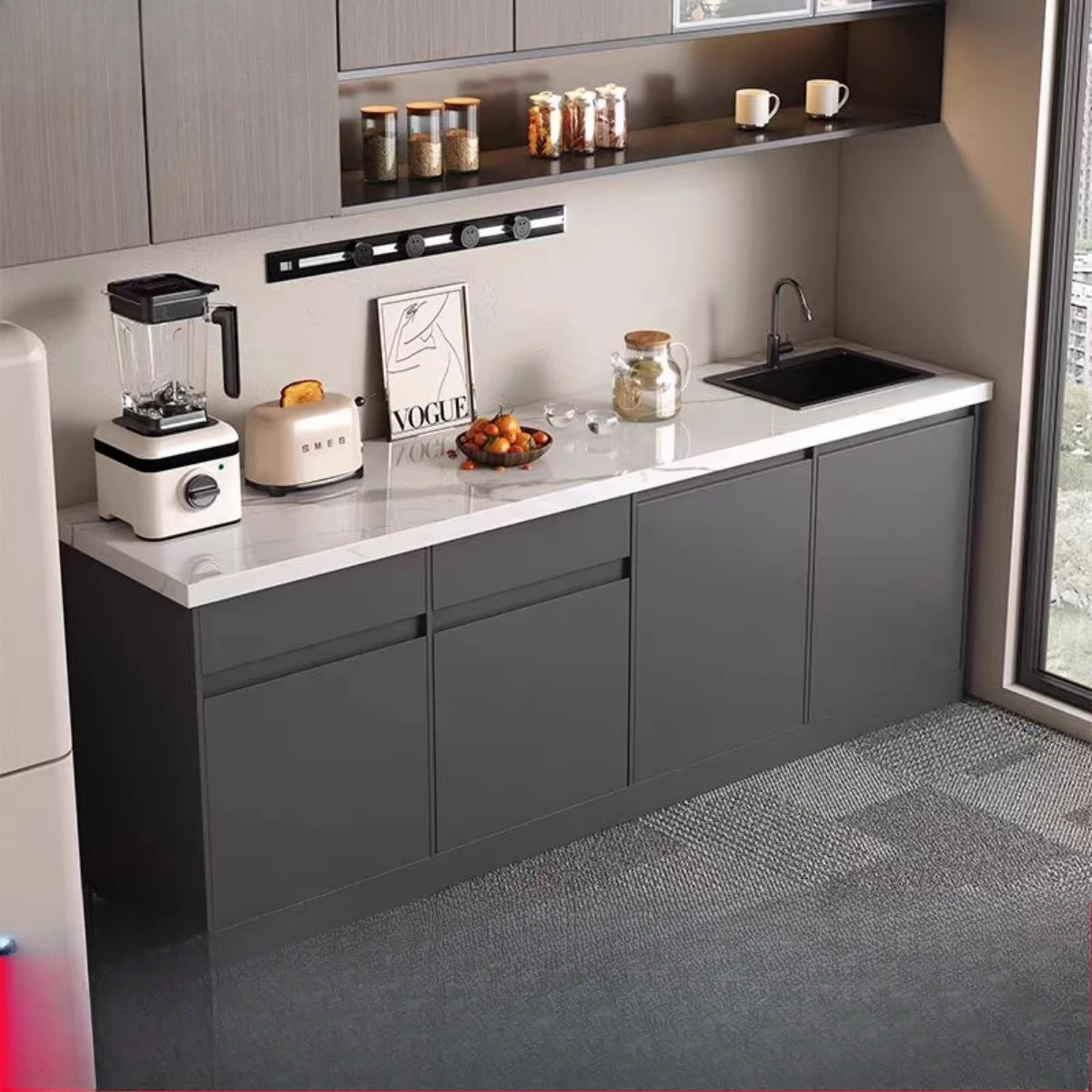 

Company water bar simple commercial leisure wall cabinet pantry coffee marble bar office cutting and washing table