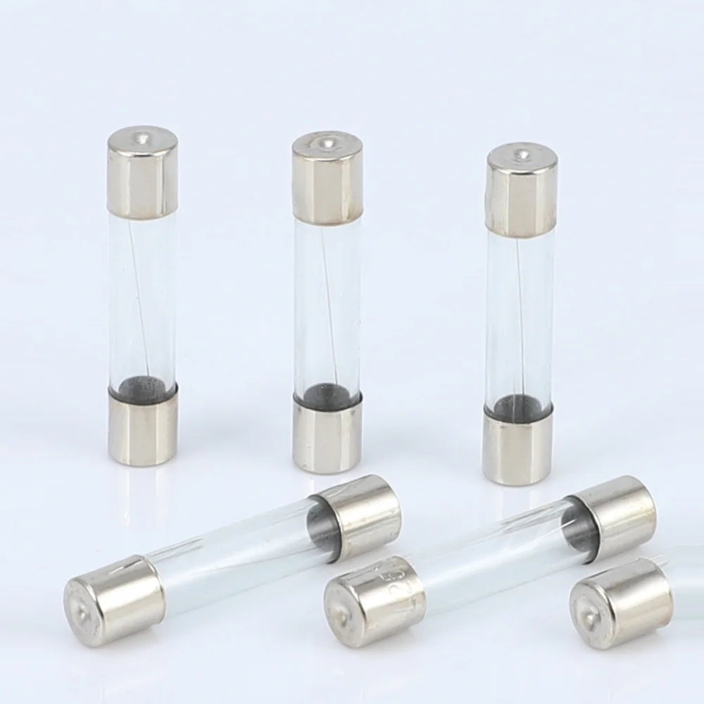 10/100PCS Fuse tube 5x20 6x30 glass fuse tube 250v0.1A 0.2A0.5A1A2A3A5A6 10A15A20A30A