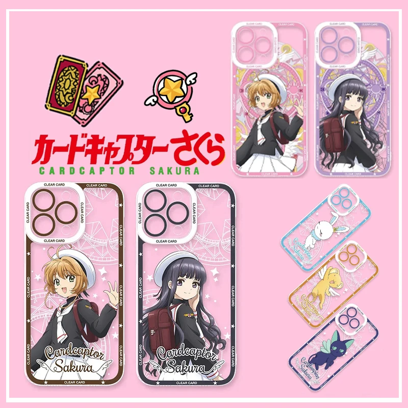 Funda para iPhone 14 16 16E 15 13 12 11 Pro Max Plus XR XS X 8 7 SE 2020 Linda chica Sakura Anime funda suave de silicona a prueba de golpes