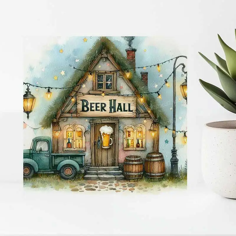 Beer hall wall decoration stickers removable PVC wall decals art wall decoration