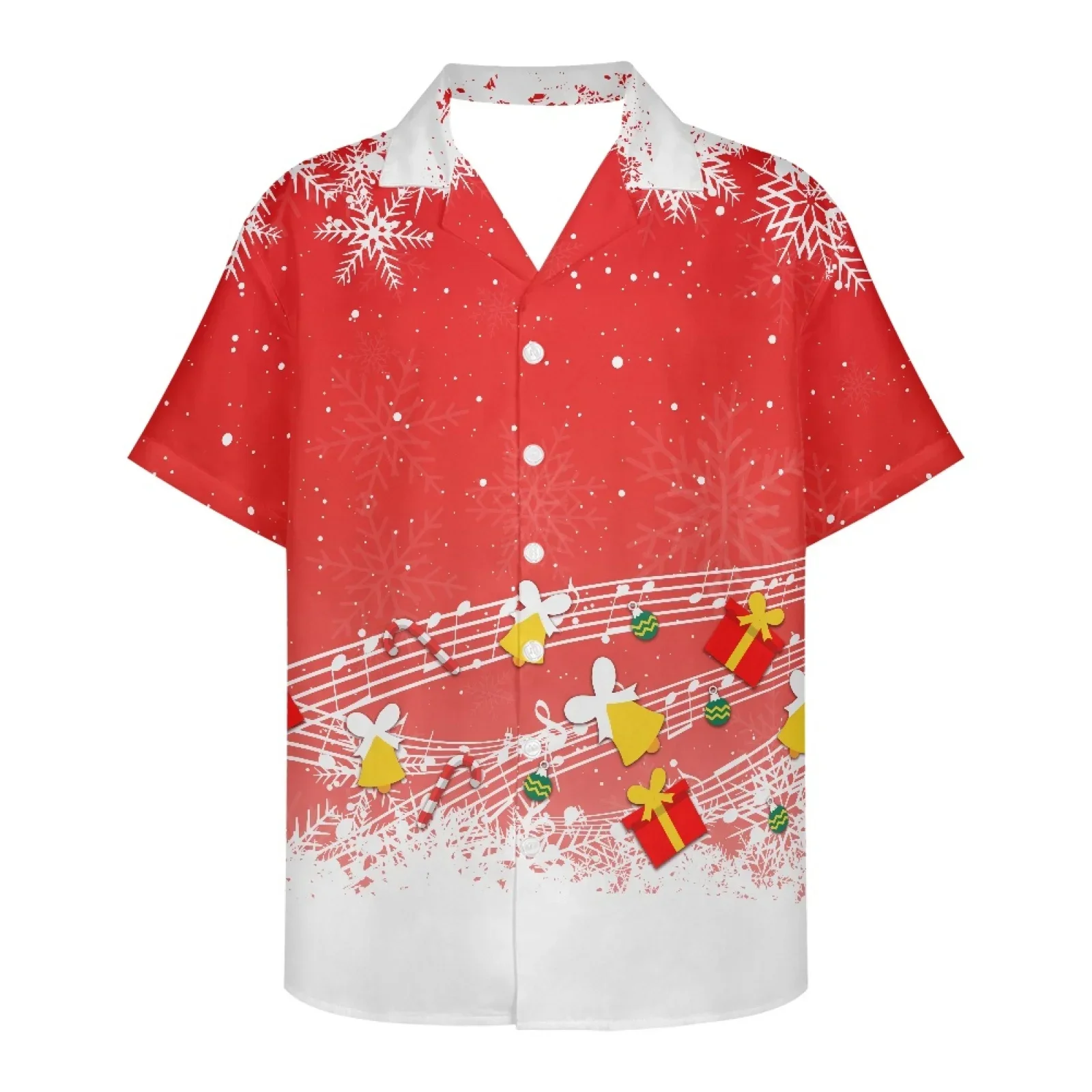 Christmas Design Store Holiday Atmosphere Staff Clothing Amusement Park Beach Men Casual Blouse Loose Surfing Hawaiian-shirt