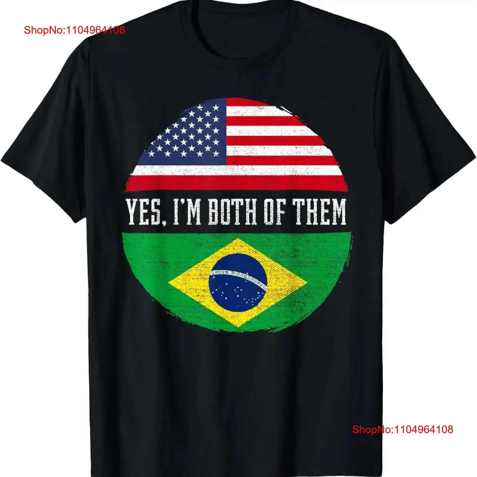 Metade americana brasileira bandeira dos eua brasil herança dna t camisa vintage lavado topo para uso diário elegante gráfico confortável