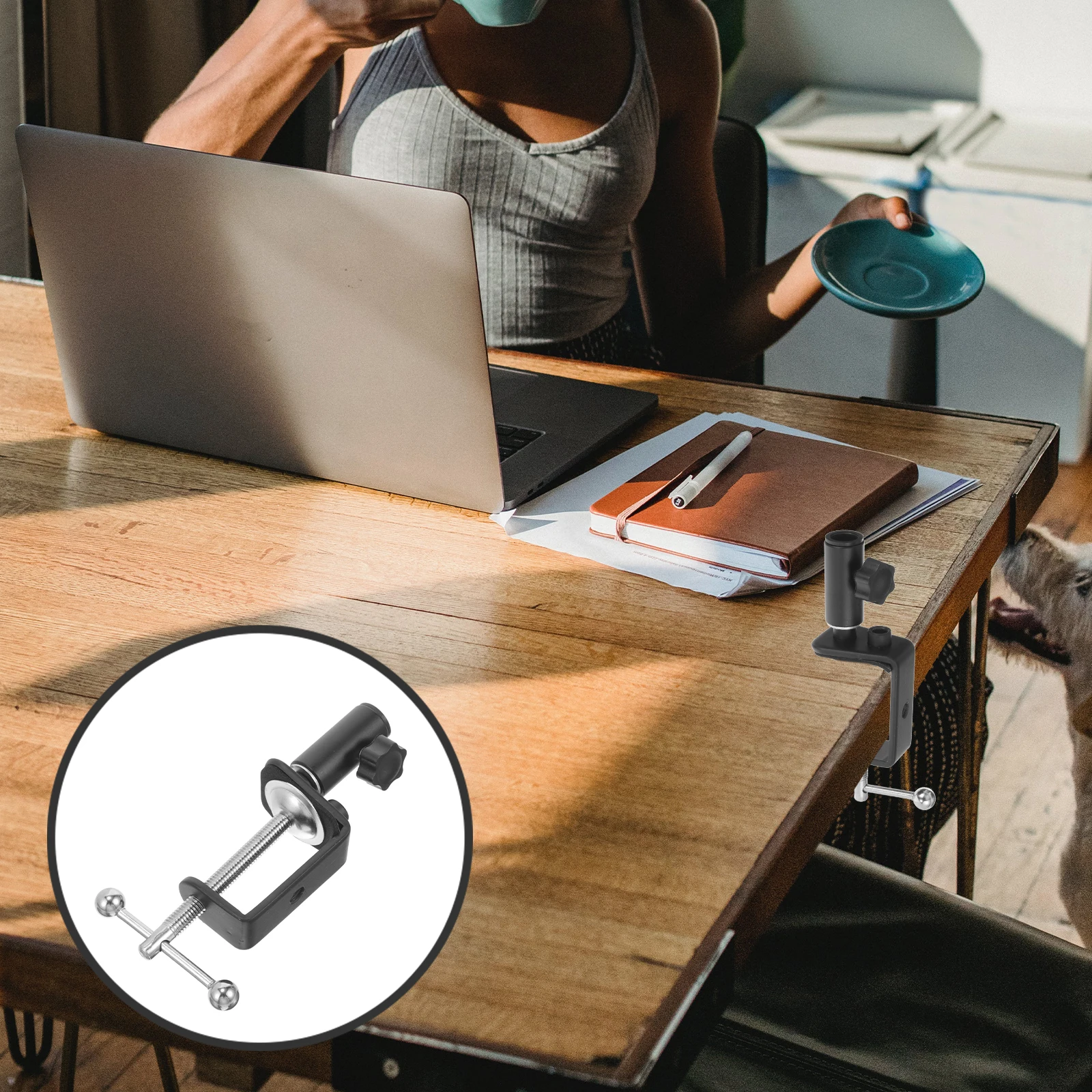 

Universal Desk Mounting Table C Clip Desktop Holder Mic Arm Mount Durable Adjustable For Microphone Scissor Arm Live Streaming