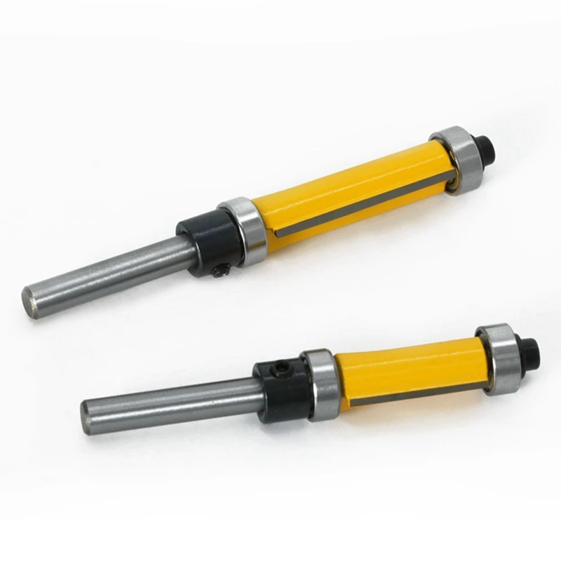 ABKP-1/2 6mm haste nivelada guarnição roteador bit com rolamento duplo roteador bit broca ferramenta para padrão de cofragem de madeira