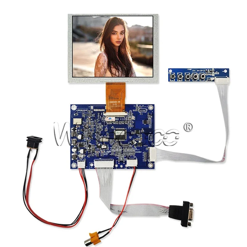 

5 inch ZJ050NA-08C 640X480 LCD Screen panel + VGA Lcd Controller board RCA VIDEO FPC 50 pins replacement