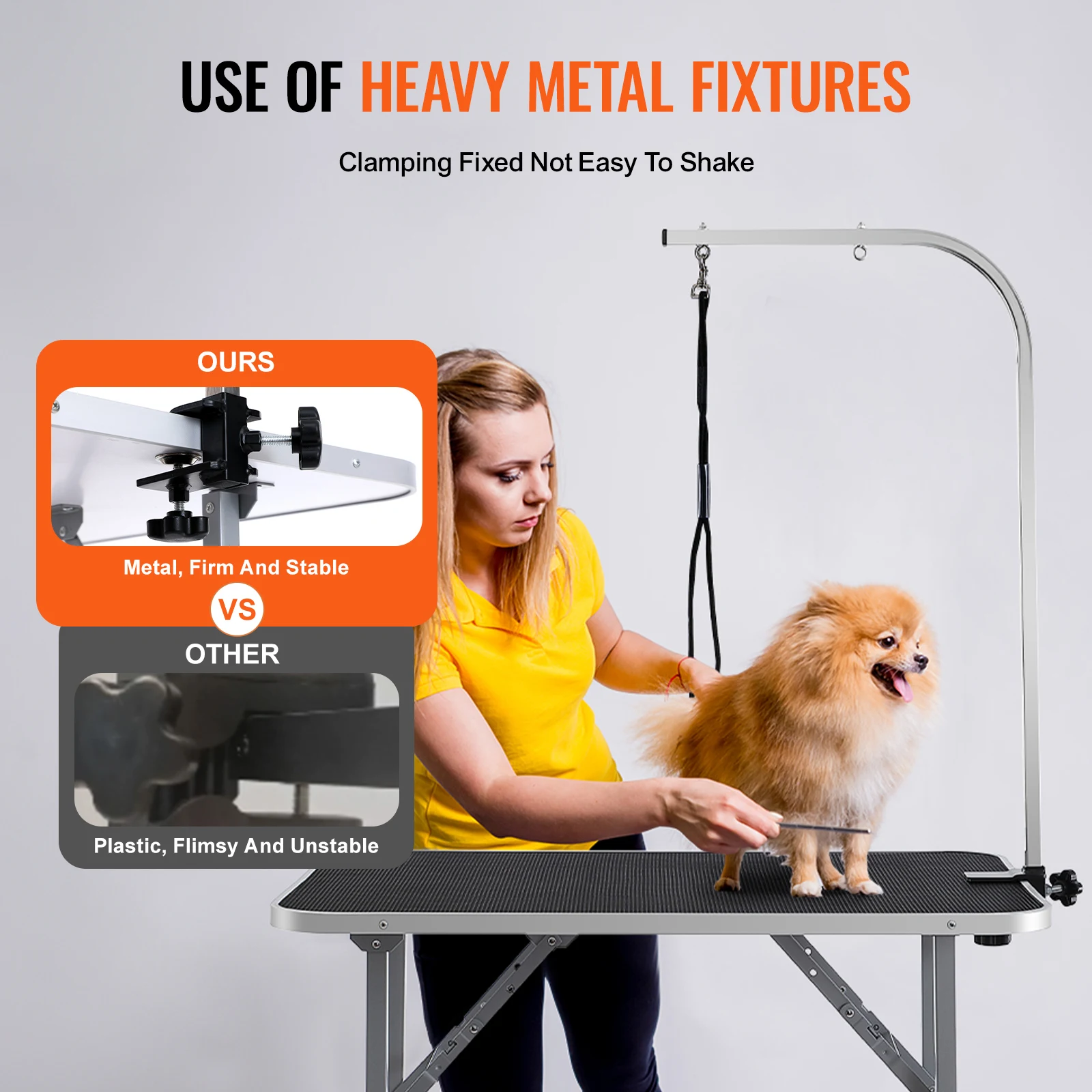 Pet Grooming Table Arm With Clamp, 36''x24'' Dog Grooming Station, Foldable Pets Grooming Stand For Medium And Small Dogs, Free
