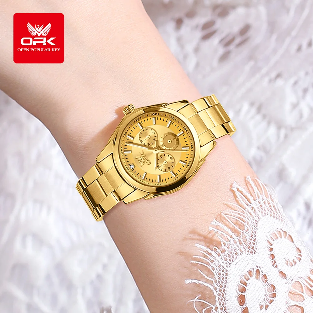 Женские Водонепроницаемые кварцевые часы в стальной полосе