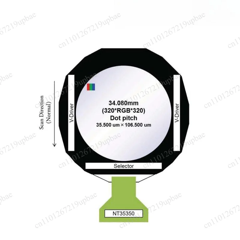 1.34-inch 320*320 Circular MIP Screen LPM013M501A Low-power Smart Wearable Screen That Can Be Viewed Under Strong Light