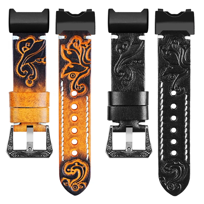 

Ремешок для часов Casio 5463 Generation Big Clay King GWG-1000-1A/GB, модифицированный, из воловьей кожи, в ретро-стиле с резьбой, для мужчин