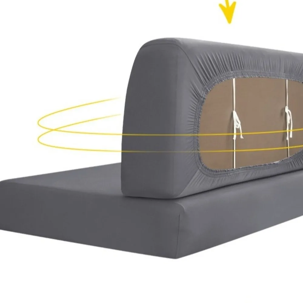 2pcs/set Stretch Fabric RV Dinette Cushion Covers Soft Slip-on Design Sofa Seat Covers Dust-Proof Full Coverage