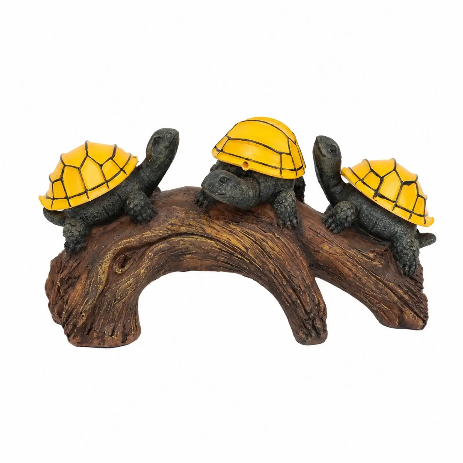 Outdoor Turtle Statue Solar Garden Ornament Resin Craft for Patio Walkway Nature Decor
