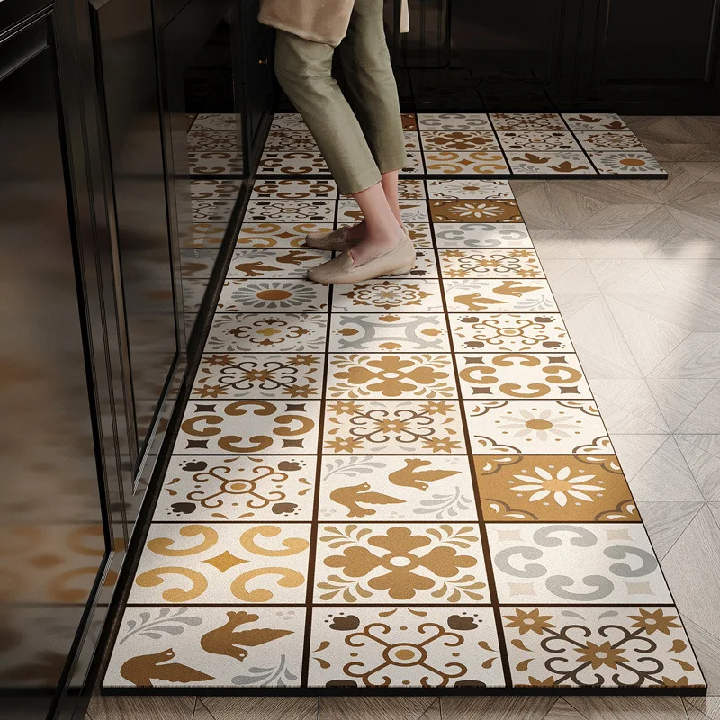 VIKAMA American-Style Ceramic Floor Mat For Bathroom, Kitchen, Bedroom, Hallway And Entrance Door, Suitable For Home Decoration.