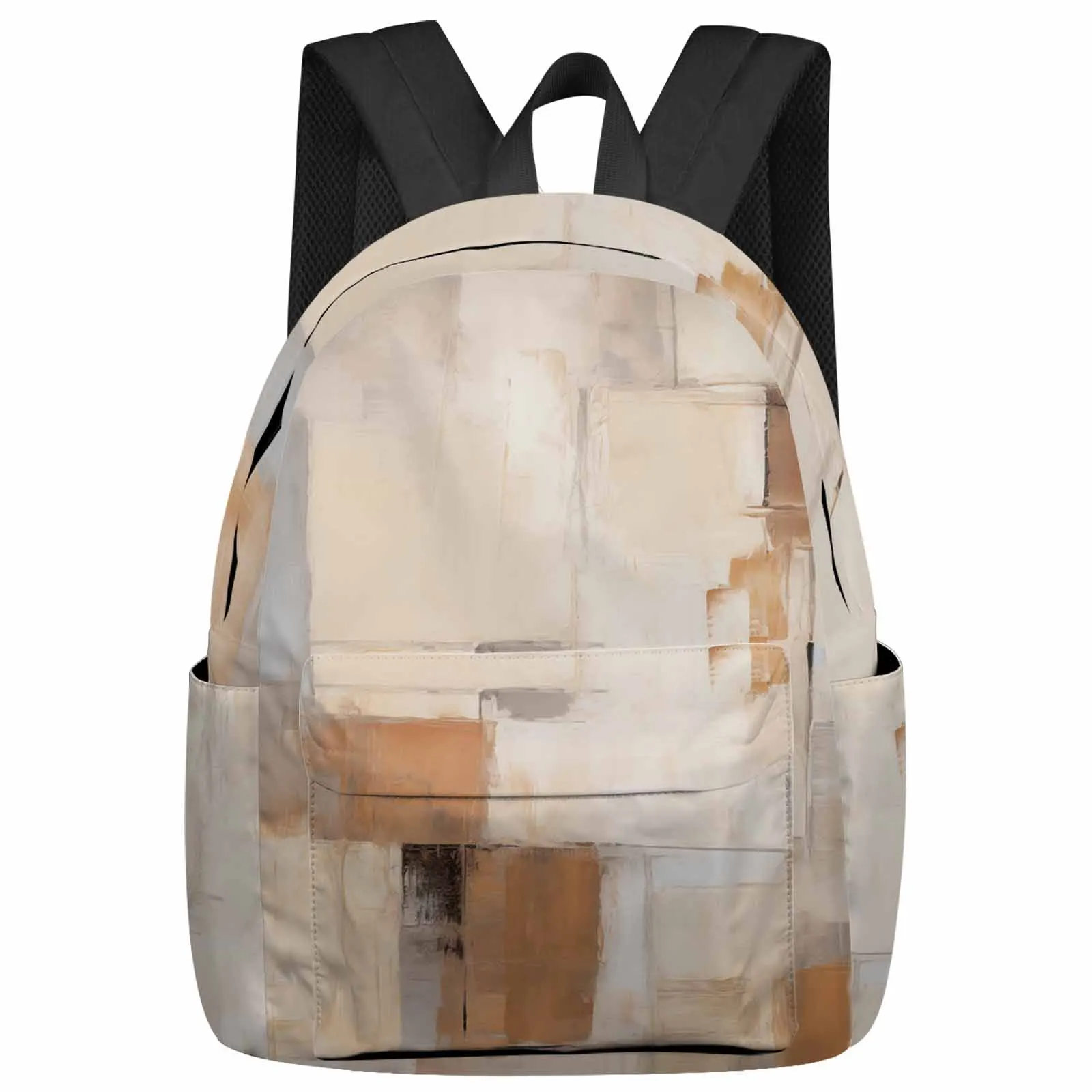 Brush Color Block Abstraction Backpack School Bags for Teenagers Students Laptop Bag Women's Casual Travel Backpack