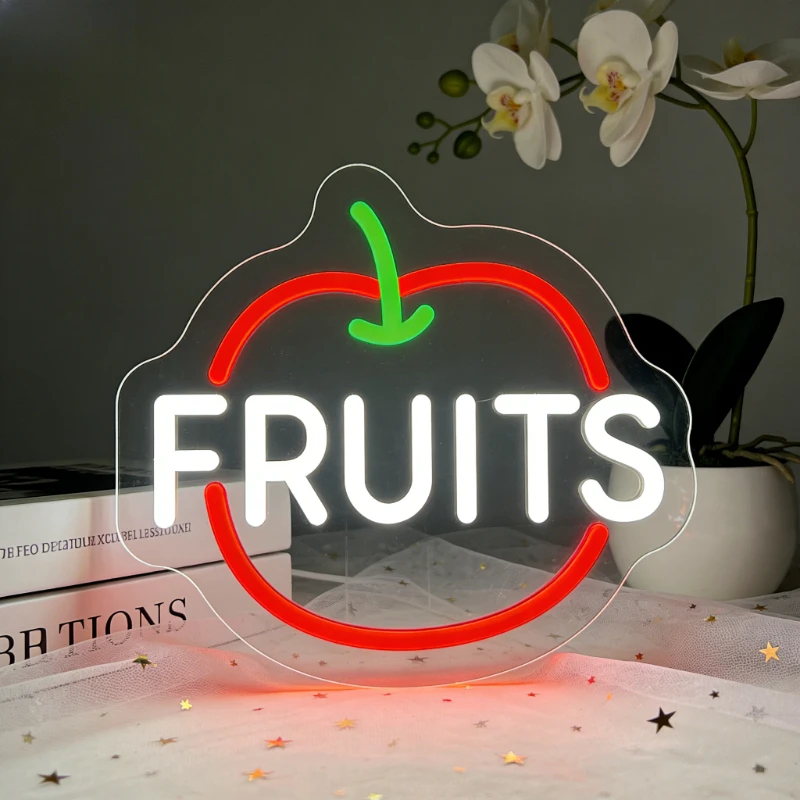 

Apple Fruit Shaped LED Neon Sign for Kitchen Cafe Bar Restaurant Decor Healthy Welcoming Romantic Ambiance Wall Art Lighting