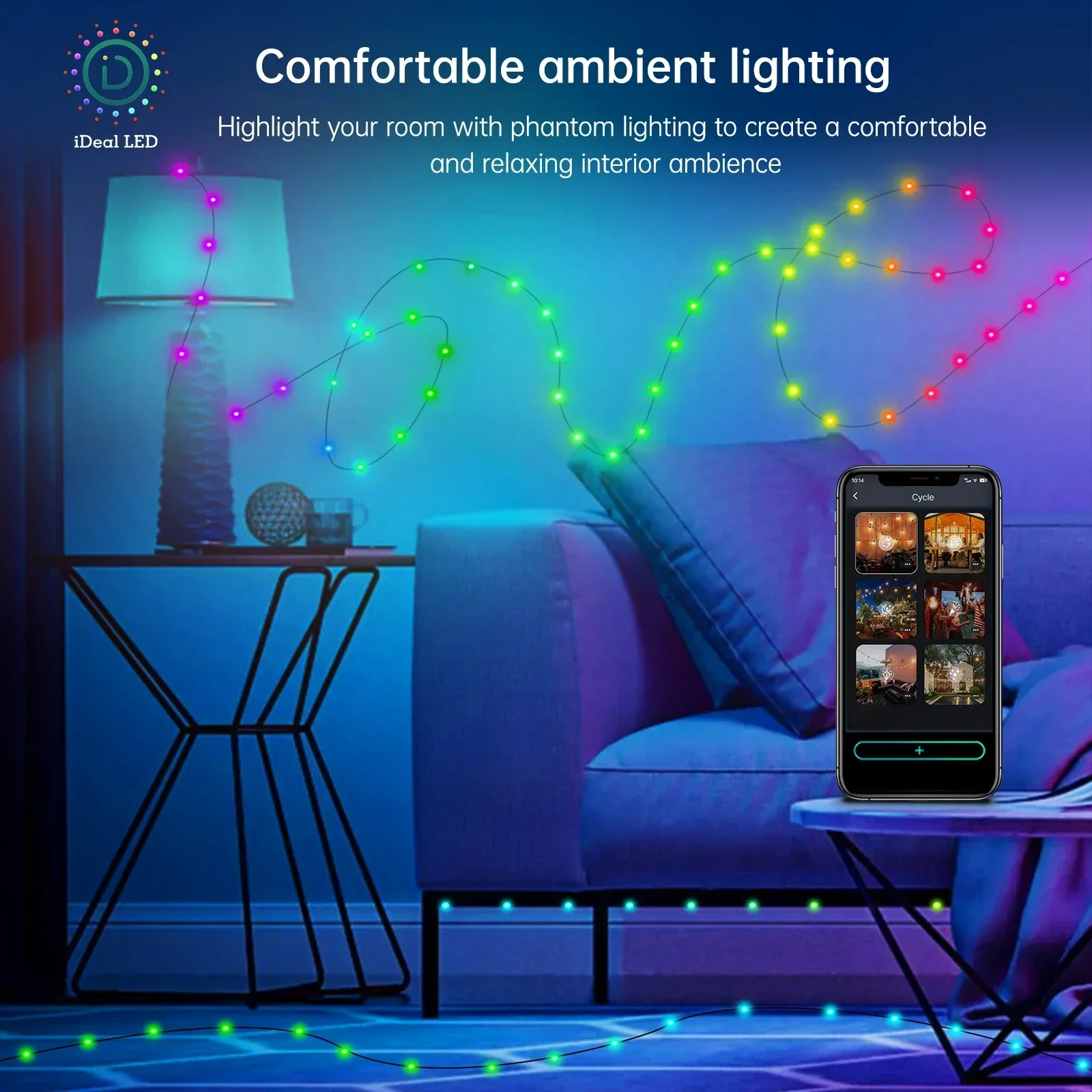 Waterproof Fairy Light String Smart Music APP 5V USB Dream color RGB WS2812 Christmas Party Garland Light Curtain Room Led Strip