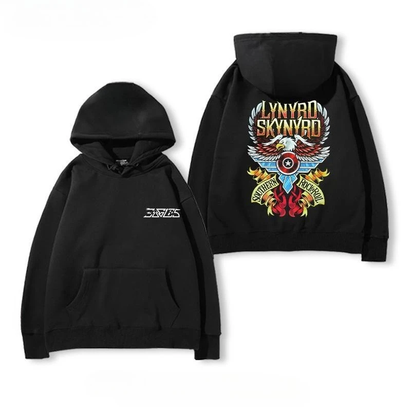 سويت شيرت بقلنسوة على شكل نسر للأولاد، زي عصري، قديم، روك وكاجوال، متعدد الاستخدامات للخريف والشتاء